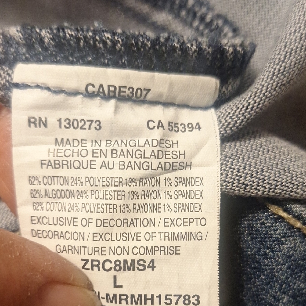 Riders by Lee Blue Jean Jacket with Silver Wing Design, Motorcycle, Rock - Picture 5 of 7